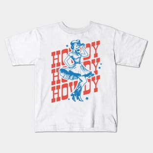 Howdy Cowgirl Dance Retro Country Western Cowboy Cowgirl Gift Kids T-Shirt